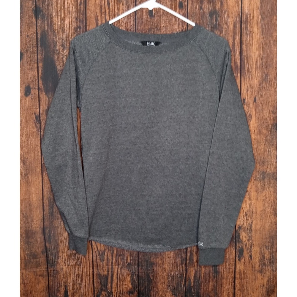 Huk Men's Crew Neck Long Sleeve Fleece Sweatshirt Size XS Gray